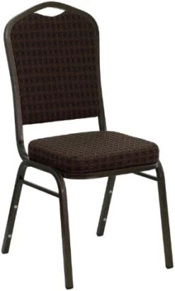 Flash Furniture HERCULES Series Crown Back Stacking Banquet Chair In Black Vinyl - Gold Vein Frame -Home Table Chair Store 41iJW5C6R2L. AC
