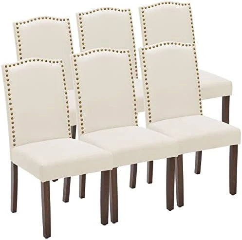 OLIXIS Dining Chairs Set Of 4, Living Room Chairs, Dining Room Chairs, Upholstered Fabric Dining Chairs, Parsons Chairs With Nailhead Trim And Wood Legs, Modern Armless Kitchen Side Chair, Dark Brown 8 OLIXIS Dining Chairs Set Of 4, Living Room Chairs, Dining Room Chairs, Upholstered Fabric Dining Chairs, Parsons Chairs With Nailhead Trim And Wood Legs, Modern Armless Kitchen Side Chair, Dark Brown - Image 6