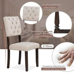 Mojay 6-Piece Rectangular Espresso Wood Dining Table Set With 4 Upholstered Chairs And Bench For Kitchen And Dining Room -Home Table Chair Store 41iUyp3PzyL