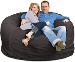 ULTIMATE SACK 6000 (6 Ft.) Bean Bag Chair Cover In Multiple Colors: Cover ONLY. (6000, Navy Suede) -Home Table Chair Store 41imaeEfaIL. AC