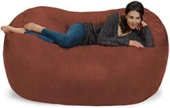 Chill Sack Bean Bag Chair: Huge 6' Memory Foam Furniture Bag And Large Lounger - Big Sofa With Soft Micro Fiber Cover - Royal Blue -Home Table Chair Store 41iuTkcw39L. AC