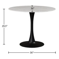 Meridian Furniture Holly Collection Modern | Contemporary Round Faux Marble Top Dining Table, 36" Wide, Matte Black Metal Base 13 Meridian Furniture Holly Collection Modern | Contemporary Round Faux Marble Top Dining Table, 36" Wide, Matte Black Metal Base -Home Table Chair Store 41iwYMtJHxL
