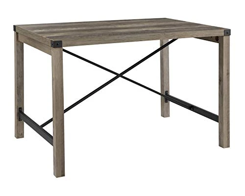 Walker Edison Marcus Modern Farmhouse Trestle Style Metal X Dining Table, 48 Inch, Grey Wash 3 Walker Edison Marcus Modern Farmhouse Trestle Style Metal X Dining Table, 48 Inch, Grey Wash