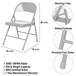 OEF Furnishings (4 Pack) Steel Folding Chairs, Grey 12 OEF Furnishings (4 Pack) Steel Folding Chairs, Grey -Home Table Chair Store 41jW9FMKX4L