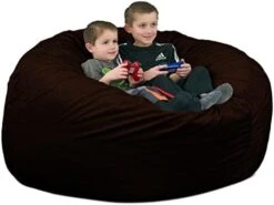 ULTIMATE SACK 4000 (4 Ft.) Bean Bag Chair: Giant Foam-Filled Furniture - Machine Washable Covers, Durable Inner Liner, 100% Virgin Foam. Comfy Bean Bag Chair. (Black, Suede) -Home Table Chair Store 41k6WkFy18L. AC