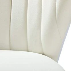 HULALA HOME Velvet Dining Chairs, Modern Small Armless Accent Chair With Gold Metal Legs, Living Room Upholstered Cute Side Chair, Elegant Tufted Back Vanity Chair For Bedroom/Beauty Room-Ivory -Home Table Chair Store 41k7D6GWCHL