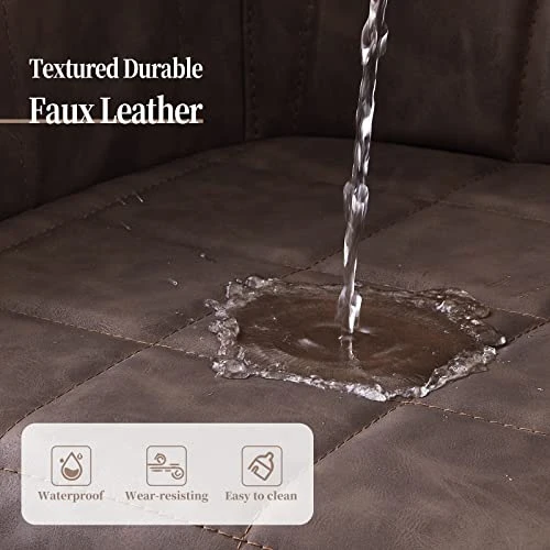 TUKAILAi Modern Dining Chairs Set Of 2, PU Leather Upholstered Accent Arm Chair With Padded Seat, Armrest & Backrest, Occasional Armchair For Leisure Lounge Guest Reception (Brown) 6 TUKAILAi Modern Dining Chairs Set Of 2, PU Leather Upholstered Accent Arm Chair With Padded Seat, Armrest & Backrest, Occasional Armchair For Leisure Lounge Guest Reception (Brown) - Image 4