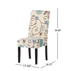 Christopher Knight Home Arabella Fabric Club Chair, White And Blue Floral & Pertica Fabric Dining Chairs, 2-Pcs Set, White And Blue Floral -Home Table Chair Store 41ka04AVovL