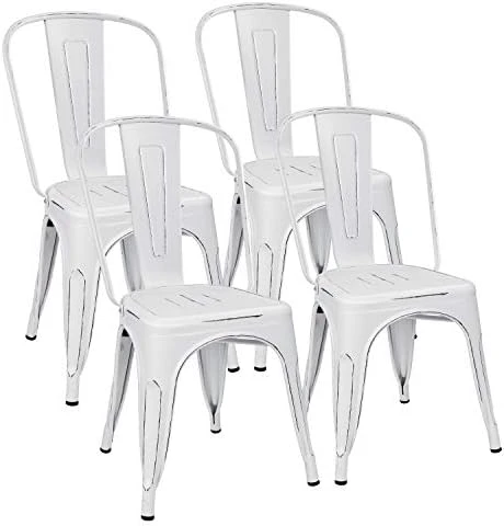 Flamaker Metal Dining Chairs Stackable Kitchen Dining Chairs Metal Chairs Bistro Cafe Side Chairs Height Restaurant Chairs Tolix Side Bar Chairs, Set Of 4 (Black) 8 Flamaker Metal Dining Chairs Stackable Kitchen Dining Chairs Metal Chairs Bistro Cafe Side Chairs Height Restaurant Chairs Tolix Side Bar Chairs, Set Of 4 (Black) - Image 6