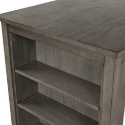 Bellemave 3 Piece Dining Table Set Counter Height Table Chair Set With 1 Table, 2 Padded Stools, Storage Shelf For Kitchen, Dining Room, Gray -Home Table Chair Store 41lCpGJydGL