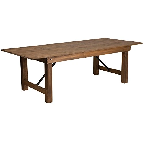 Flash Furniture HERCULES Series 8' X 40" Rectangular Antique Rustic Solid Pine Folding Farm Table 3 Flash Furniture HERCULES Series 8' X 40" Rectangular Antique Rustic Solid Pine Folding Farm Table