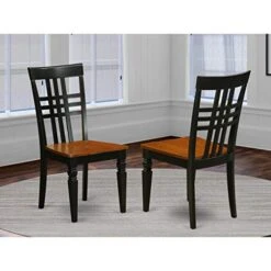 East West Furniture LGC-BCH-W Dining Chairs, Black & Cherry