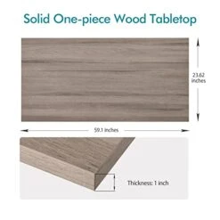 Kaboon 60x24 Inches Oak Tabletop, Solid One-Piece Wood Desktop For Sit Stand Desk, Double Desks, L Desk DIY, Rectangular Wood Countertop, Home Or Commercial Use, 1 Inch Thick,23.62" D X 59.1" W 19 Kaboon 60x24 Inches Oak Tabletop, Solid One-Piece Wood Desktop For Sit Stand Desk, Double Desks, L Desk DIY, Rectangular Wood Countertop, Home Or Commercial Use, 1 Inch Thick,23.62" D X 59.1" W -Home Table Chair Store 41lZlv3lEoL