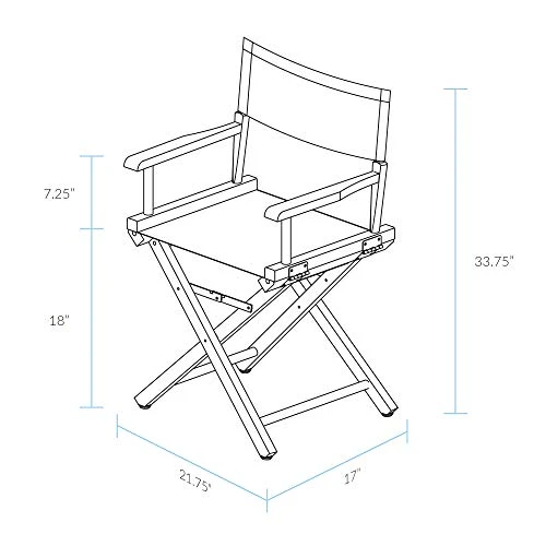 Casual Home 18" Director's Chair Honey Oak Frame With Grey Canvas 6 Casual Home 18" Director's Chair Honey Oak Frame With Grey Canvas - Image 4