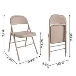 CoscoProducts COSCO All- Steel Folding Chair, 4-Pack, Antique Linen 13 CoscoProducts COSCO All- Steel Folding Chair, 4-Pack, Antique Linen -Home Table Chair Store 41lqFvO4SmL