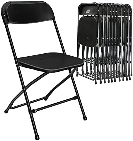 VINGLI 10 Pack Black Plastic Folding Chair, Indoor Outdoor Portable Stackable Commercial Seat With Steel Frame 350lb. Capacity For Events Office Wedding Party Picnic Kitchen Dining 9 VINGLI 10 Pack Black Plastic Folding Chair, Indoor Outdoor Portable Stackable Commercial Seat With Steel Frame 350lb. Capacity For Events Office Wedding Party Picnic Kitchen Dining - Image 7