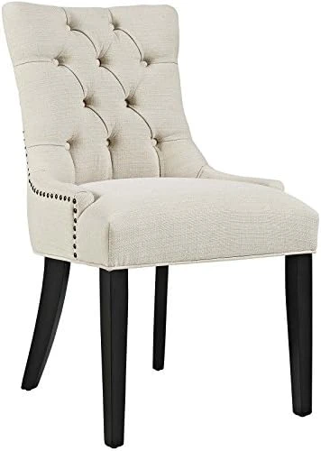 Modway Regent Modern Elegant Button-Tufted Upholstered Fabric With Nailhead Trim, Dining Side Chair, Beige 9 Modway Regent Modern Elegant Button-Tufted Upholstered Fabric With Nailhead Trim, Dining Side Chair, Beige - Image 7
