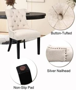 Seasonfall Dining Room Chairs Set Of 6 Button Tufted Parsons Accent Armless Modern 6 Pack HG3294-List HG3294-List -Home Table Chair Store 41n1lKn1YKL