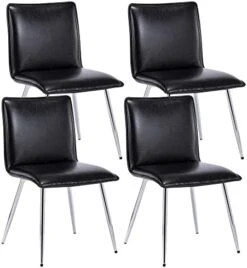 DUHOME PU Leather Dining Chairs Kitchen Chairs Set Of 4 Side Chair For Dining Room Living Room Yellowish-Brown -Home Table Chair Store 41nAAbEqbhL. AC