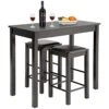 Dining Table Set 3 Pcs Dining Set Bar Dining Table And Chairs Set With 2 Faux Leather Bar Stools Bar Kitchen Counter With Bar Chairs Kitchen Living Room Party Room For Small Spaces, Brown -Home Table Chair Store 41nXJycuQaS
