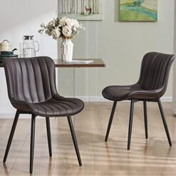 YOUNIKE Dining Chairs Set Of 2 Faux Leather Living Room Chairs Upholstered Desk Chair Thickened Metal Legs, White, Loads 300lbs 3-5 Mins To Assemble -Home Table Chair Store 41neDLCt4rL. AC