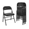 CoscoProducts COSCO Essentials Vinyl Padded Seat & Back Folding Chair, Double Braced, 4 Pack, Black -Home Table Chair Store 41nhzwuhMUS