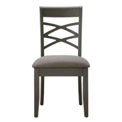 Leick Home 10184-GSMH Wood Double Cross Back Dining Chair, Set Of 2, Graystone With Moss Heather Seat 16 Leick Home 10184-GSMH Wood Double Cross Back Dining Chair, Set Of 2, Graystone With Moss Heather Seat -Home Table Chair Store 41oIaDSJtCL