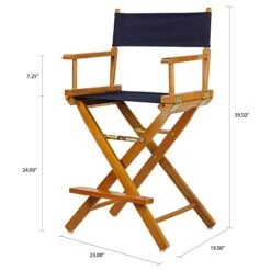 Casual Home 24" Director's Chair Honey Oak Frame-with Navy Canvas, Counter Height 11 Casual Home 24" Director's Chair Honey Oak Frame-with Navy Canvas, Counter Height -Home Table Chair Store 41oUhfYOuAL