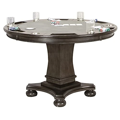 Sunset Trading Vegas Dining And Poker Table, 2 In 1 Game, Gray/Black/Off-white 3 Sunset Trading Vegas Dining And Poker Table, 2 In 1 Game, Gray/Black/Off-white