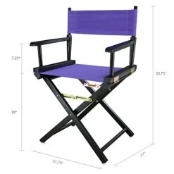 Casual Home 200-02/021-41 18" Black Frame-Purple Canvas Director Chair Classic Height, BlackFrame -Home Table Chair Store 41ooGNKksxL
