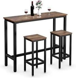 COSTWAY 3-Piece Bar Table Set, 39.5” Bar Table With 2PC 28” Bar Stools, Pub Height Dinning Table Set With Counter Height Backless Stools, Breakfast Table Set For Apartment/Bistro/Pub (Black) 17 COSTWAY 3-Piece Bar Table Set, 39.5” Bar Table With 2PC 28” Bar Stools, Pub Height Dinning Table Set With Counter Height Backless Stools, Breakfast Table Set For Apartment/Bistro/Pub (Black) -Home Table Chair Store 41owwa4CXbL. AC