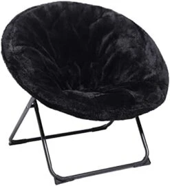 Ubon Cozy Chair Faux Fur Saucer Chair Oversized Folding Papasan Chair Comfy Moon Chair For Bedroom Living Room-Blue -Home Table Chair Store 41p4glWLb7L. AC