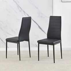 Ansley&HosHo Small Kitchen Table And Chairs Set For 2, 3-Piece Modern Glass Dining Room Table Set, Black Square Kitchen Table And 2 Black Leather Chairs For Home, Living Room, Dinette, Restaurant 19 Ansley&HosHo Small Kitchen Table And Chairs Set For 2, 3-Piece Modern Glass Dining Room Table Set, Black Square Kitchen Table And 2 Black Leather Chairs For Home, Living Room, Dinette, Restaurant -Home Table Chair Store 41pAxh8v1vL