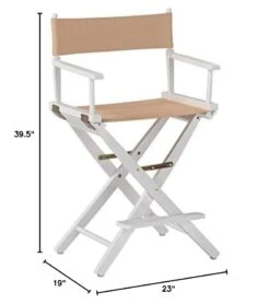 Casual Home 24" Director's Chair White Frame With Tan Canvas, Counter Height -Home Table Chair Store 41pDMO27bKL