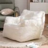 Soft Tufted Bean Bag Chairs For Adults, Medium Teddy Fabric Bean Bags With Arms, Ivory 2 Soft Tufted Bean Bag Chairs For Adults, Medium Teddy Fabric Bean Bags With Arms, Ivory -Home Table Chair Store 41pJkViqB4L
