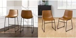 Walker Edison Douglas Urban Industrial Faux Leather Armless Dining Chairs, Set Of 2, Whiskey Brown 24 Walker Edison Douglas Urban Industrial Faux Leather Armless Dining Chairs, Set Of 2, Whiskey Brown -Home Table Chair Store 41pSfgoYxeL. AC
