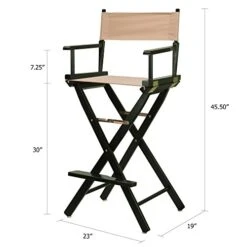 Casual Home 30" Director's Chair Black Frame-with Tan Canvas, Bar Height -Home Table Chair Store 41pTZjxO5CL