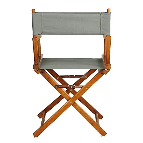 Casual Home 18" Director's Chair Honey Oak Frame With Grey Canvas 5 Casual Home 18" Director's Chair Honey Oak Frame With Grey Canvas - Image 3