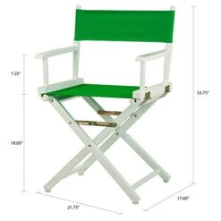 Casual Home 18" Director's Chair White Frame With Green Canvas -Home Table Chair Store 41pkZ3Q4eCL