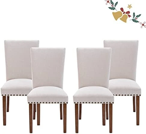 PU Leather Dining Chairs Set Of 6, Upholstered Parsons Dining Room Kitchen Side Chair With Nailhead Trim And Wood Legs - Dark Brown 10 PU Leather Dining Chairs Set Of 6, Upholstered Parsons Dining Room Kitchen Side Chair With Nailhead Trim And Wood Legs - Dark Brown - Image 8