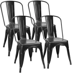Flamaker Metal Dining Chairs Stackable Kitchen Dining Chairs Metal Chairs Bistro Cafe Side Chairs Height Restaurant Chairs Tolix Side Bar Chairs, Set Of 4 (Black) 14 Flamaker Metal Dining Chairs Stackable Kitchen Dining Chairs Metal Chairs Bistro Cafe Side Chairs Height Restaurant Chairs Tolix Side Bar Chairs, Set Of 4 (Black) -Home Table Chair Store 41pzSDGoeL. AC