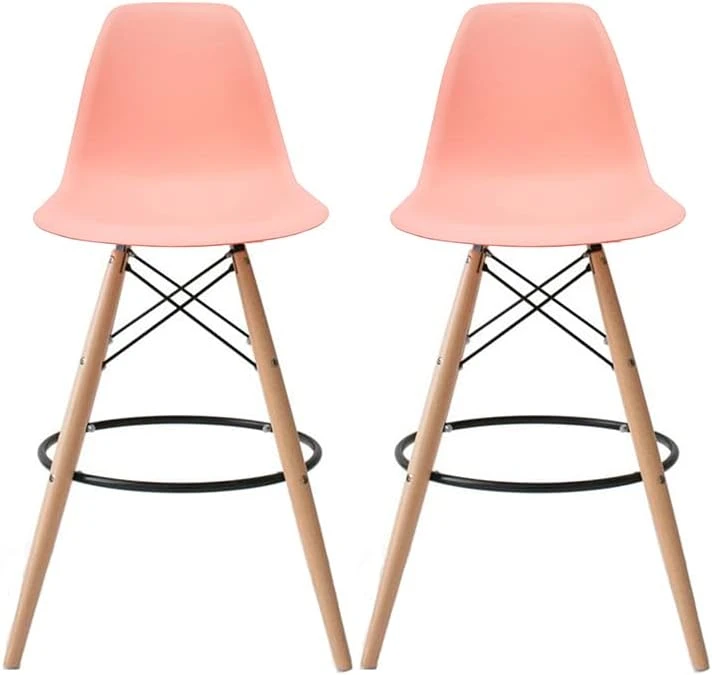 2xhome - Set Of Two (2) -Black- 25" Seat Height Molded Plastic Modern Counter Stools With Backs And Armless Natural Legs Wood Eiffel Legs Dowel-Leg 14 2xhome - Set Of Two (2) -Black- 25" Seat Height Molded Plastic Modern Counter Stools With Backs And Armless Natural Legs Wood Eiffel Legs Dowel-Leg - Image 12