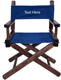 TLT Personalized Embroidered Walnut Frame Toddler's Directors Chair By Gold Medal - Royal Blue Canvas -Home Table Chair Store 41q58FSnb2L. AC
