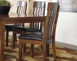 Signature Design By Ashley Ralene Rake Back Dining Room Chair Set Of 2, Medium Brown & Berringer Dining Room Round Drop Leaf Table, Rustic Brown -Home Table Chair Store 41qAaItgcdL