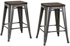 DHP Fusion Metal Wood Seat, Silver, Set Of 2, Dining Chair 27 DHP Fusion Metal Wood Seat, Silver, Set Of 2, Dining Chair -Home Table Chair Store 41qJYHfUUFL. AC