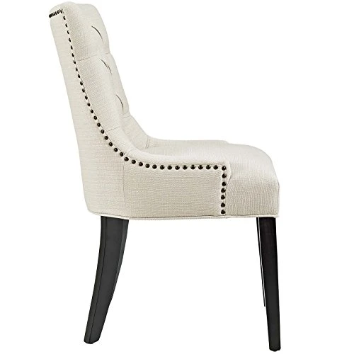 Modway Regent Modern Elegant Button-Tufted Upholstered Fabric With Nailhead Trim, Dining Side Chair, Beige 6 Modway Regent Modern Elegant Button-Tufted Upholstered Fabric With Nailhead Trim, Dining Side Chair, Beige - Image 4