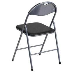 Flash Furniture 4 Pack HERCULES Series Black Vinyl Metal Folding Chair With Carrying Handle 16 Flash Furniture 4 Pack HERCULES Series Black Vinyl Metal Folding Chair With Carrying Handle -Home Table Chair Store 41r8x26cHDL
