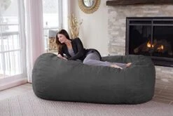 Chill Sack Memory Foam Bean Bag Lounger, 7.5-Feet, Charcoal 20 Chill Sack Memory Foam Bean Bag Lounger, 7.5-Feet, Charcoal -Home Table Chair Store 41rOxYbw9GL