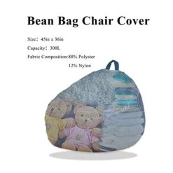 Bean Bag Chairs Cover (No Filler),Bean Bag Cover,Stuffed Animal Storage Bean Bag,Bean Bag For Kids,Adults,Teens,36 X 45 In Blue Bean Bag -Home Table Chair Store 41rlQ59FZbL