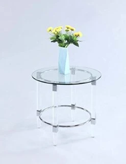 Milan Round Pencil Edge Glass Top, 30 Inch, Clear -Home Table Chair Store 41rlsbTwpAL